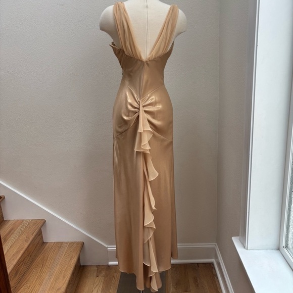 Cache Gown Vintage Dress Formal 90s Y2K Prom Gold Yellow Sleeveless Size 2 Small - Picture 8 of 17